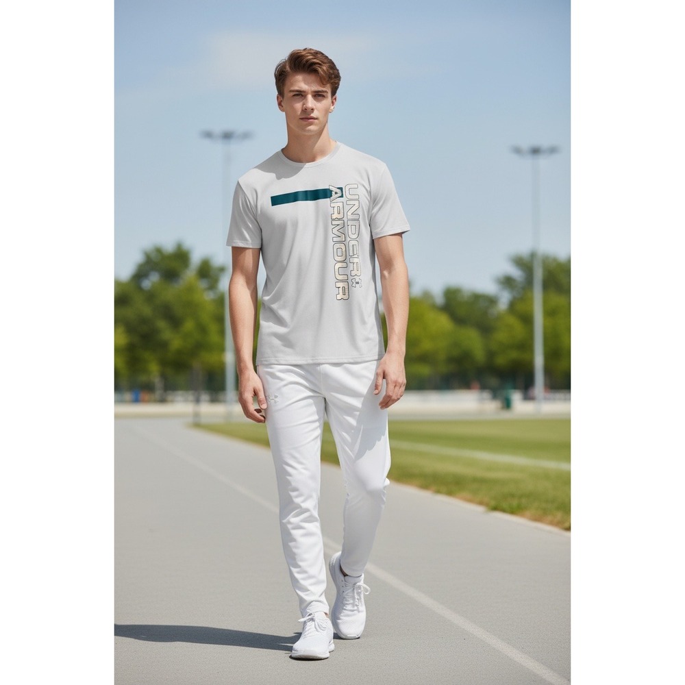 Under Armour Boys HeatGear Loose Fit Short Sleeve Graphic T-Shirt Gray YLG Large